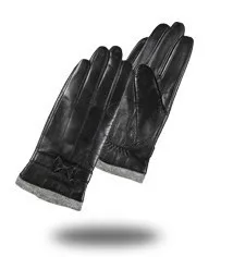Gours зимние женские перчатки из натуральной кожи новые модные брендовые черные теплые шерстяные перчатки для вождения перчатки из козьей кожи luvas GSL036 - Цвет: Black