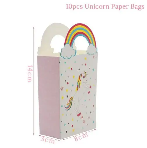 Unicorn Party Paper Bags With Handles Wedding Birthday Party Kraft Gift Bag Gender Reveal Baby Shower Party Bags Supplies