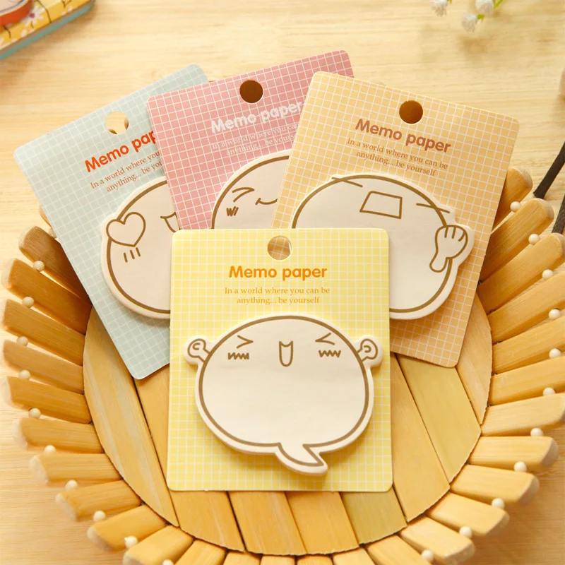 4 шт. kawaii cute plan post-it notes вдохновляющие Мультяшные выражения самоклеящиеся заметки блокнот лист