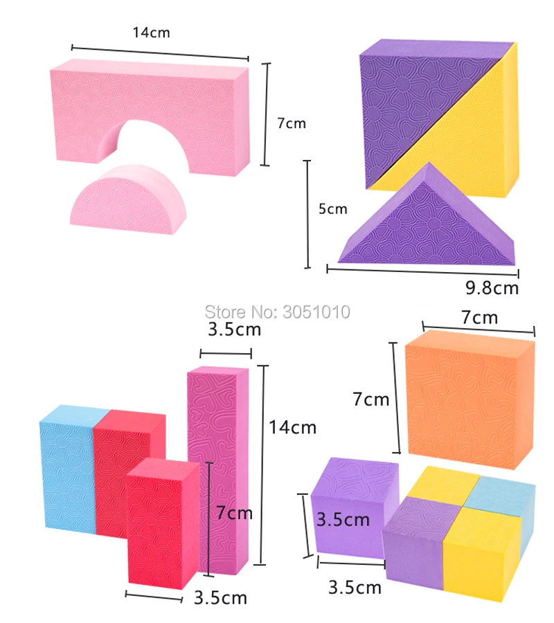 50 шт./компл. эва игрушки конструктора блоки Монтессори игрушки для детей Для мальчиков и девочек Oyuncak Juguetes Настольная игра подарок