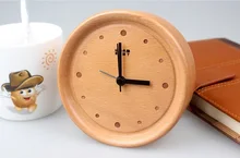 Free shipping wood desk unique design bedroom alarm clock with alarm function wall clock modern design