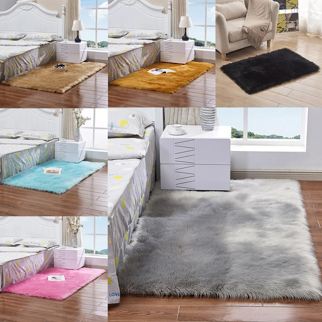

15 Color Living room/bedroom Rug Antiskid soft 60*120cm cm Carpet Modern Carpet Mat Purpule White Pink Gray