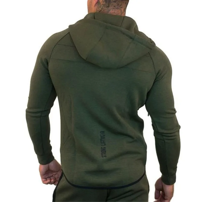 Fall 2019 New Long-sleeved Hoodie Gyms Sweatshirt Men's Casual Fashion Cotton Zip-up Hoodie Sportswear