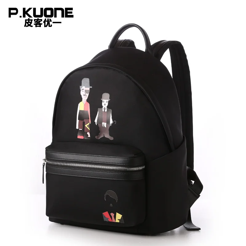 

P.KUONE 2018 Women Backpacks Fashion High Quality Messenger Laptop Black Bags Casual Canvas Mochila Backpack Travel Daypack Bag