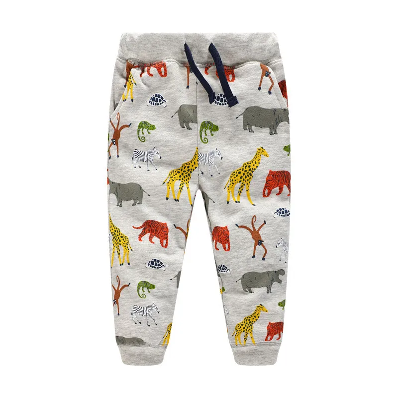 Jumping meter/спортивные штаны для мальчиков и девочек; однотонные штаны для маленьких мальчиков; Детские Зимние хлопковые длинные брюки; повседневные штаны для мальчиков; детские штаны - Цвет: T9119 grey tiger