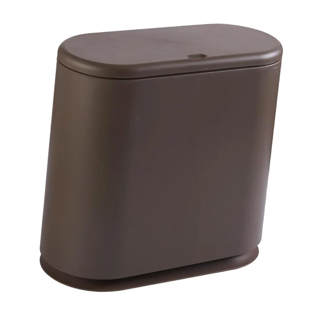 Modern Fashion White Flip Lid Trash Can Double Garbage Bag Holder Waste Bin