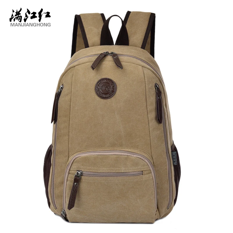 

Male and Famale Canvas Backpack Bag Preppy Style Manjianghong Washed Cotton Canvas Bag Schoolbag Backpack for 15" Laptop 1299