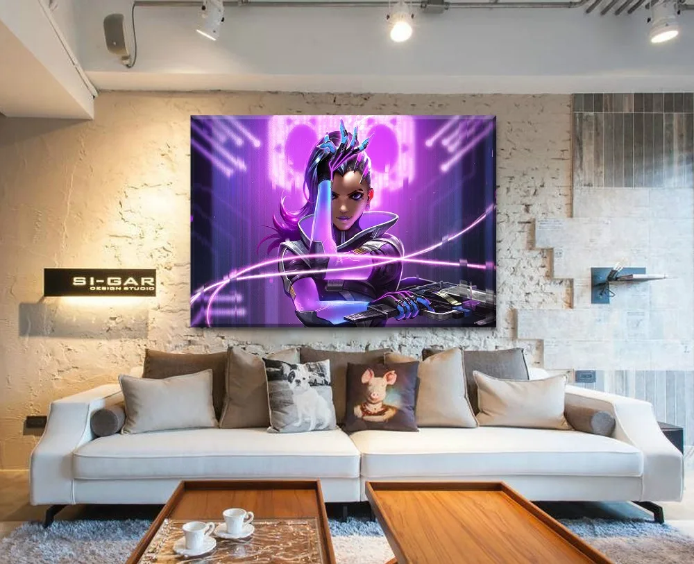

Hackers Girl Hero Painting Top-Rated Canvas Print Type Modern Artwork Home Decor Girl Room Wall 1 Piece Overwatch Sombra Poster