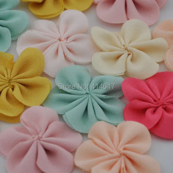 

20pcs Ribbon Flowers Sewing Appliques Crafts Wedding Decor A118