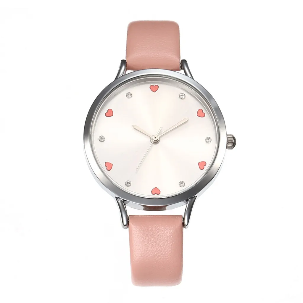 

Simple Teenage girl Heart Quartz Watches Women Rhinestone Leather Strap Women's Wrist Watches Fashion Ladies Clock Relojes Hombr