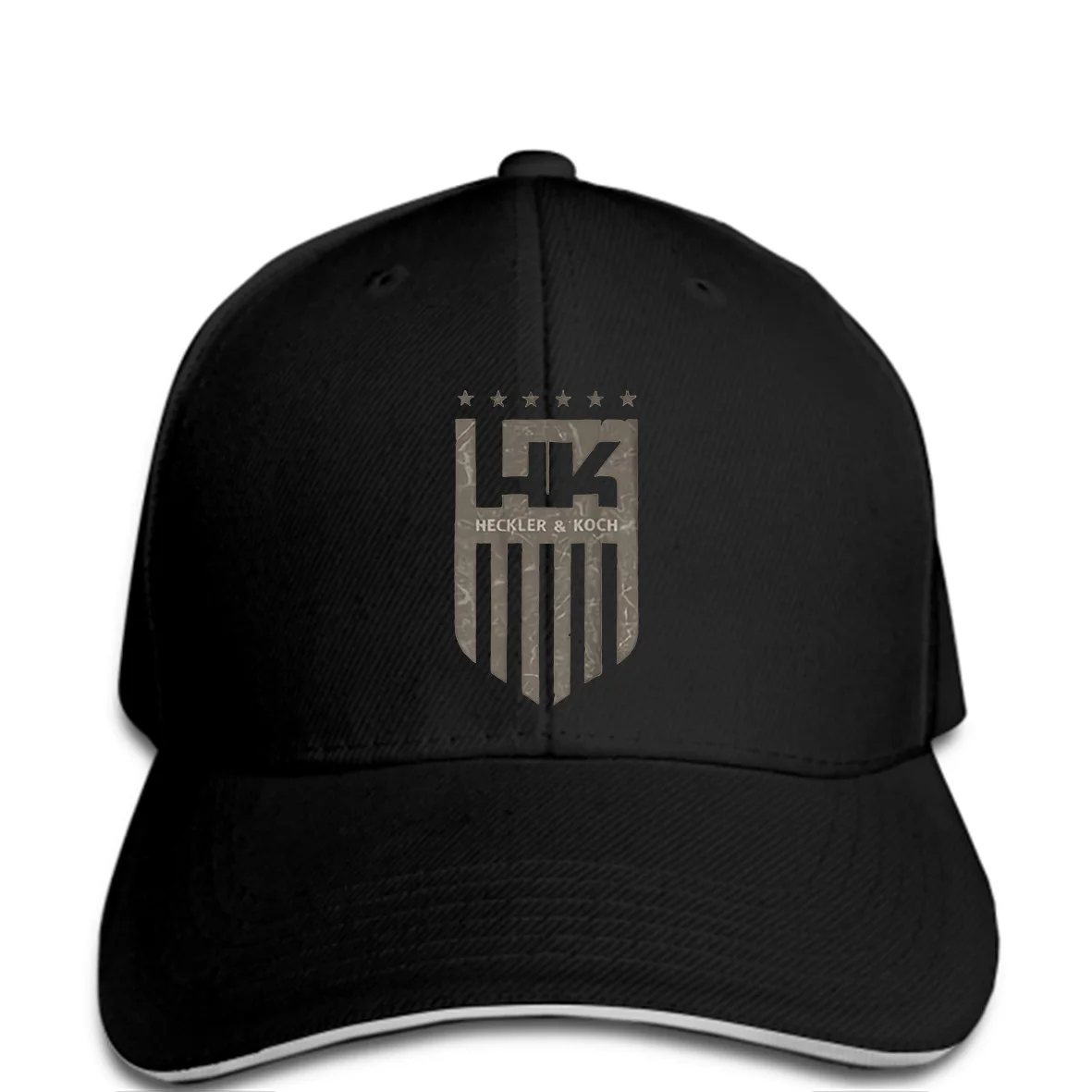 

Men Baseball cap New Fashion Heckler Koch Hk Stripe Back Printing White or Grey Hat women1