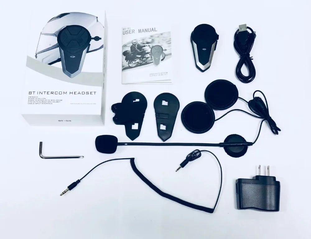 BT-S3 1000M Bluetooth 3,0 Handsfree мотоциклетный шлем Bluetooth беспроводное радиоустройство гарнитура Водонепроницаемый BT домофон с fm-радио