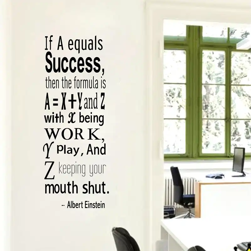Einstein Success Quote Wall Decals Inspirational Wall Quote