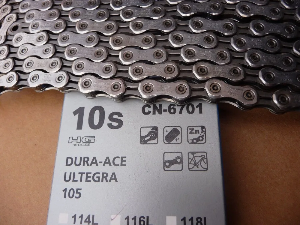 Оригинальный Shimano Ultegra CN 6701 10 скоростной велосипед 116 звеньев цепи оптимизированы