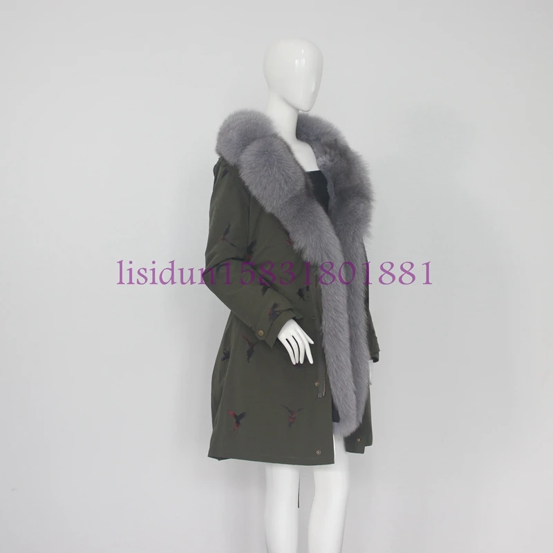 Lapin Doublure De 85 Cm 100 Femmes Véritable Manteau En Longueur D'hiver Renard Amovible Les Et Naturel A Fourrure Manches 60 Pour wYxqpI