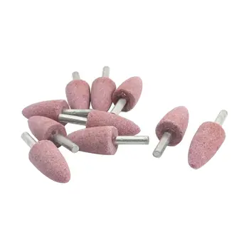 

10Pcs 6mm Shank 19mm Conical Abrasive Mounted Grinding Stone purple & silver Dropshipping