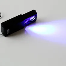 1pcs 30X 60X LED Mini Pocket Magnifying Lupa Hand Magnifier Portable Jeweler Microscope Currency UV Detector Len