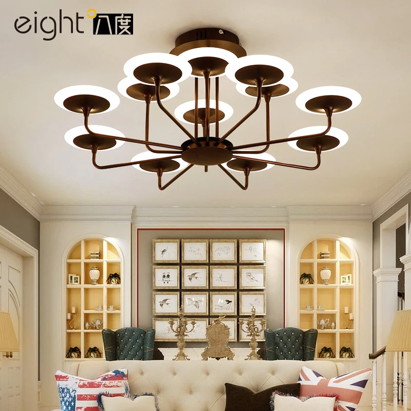 

Modern LED chandelier living room suspended lamps ceramics luminaires bedroom lighting home fixtures copper hanging lights