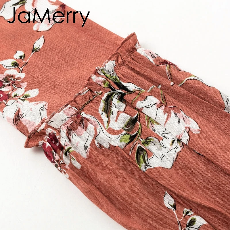 JaMerry Винтаж boho сексуальное летнее Мини Короткое платье для женщин рукав в виде