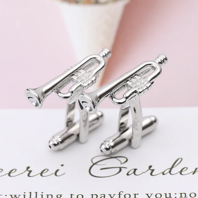 

Classic Cufflinks for Men Horn Cuff Link Music French Shirt Brand Gifts Men Women Gemelos Cuff Button Father's Day Gifts