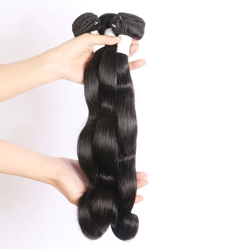Onda do Corpo do Cabelo Humano de Remy do Brasileiro do Cabelo 3 Pacotes Negócio Extensões de Cabelo Tece Cor Natural Preto Tecer Dupla Trama para Gilrs 6 Remy do brasileiro Do Cabelo 3 Pacotes