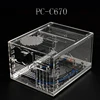qdiy pc-c670 прохладно истребителей super- охлаждение персонализированные горизонтальной m-atx/мини- itx pc акриловые прозрачные настольный компьютер случае ► Фото 2/5