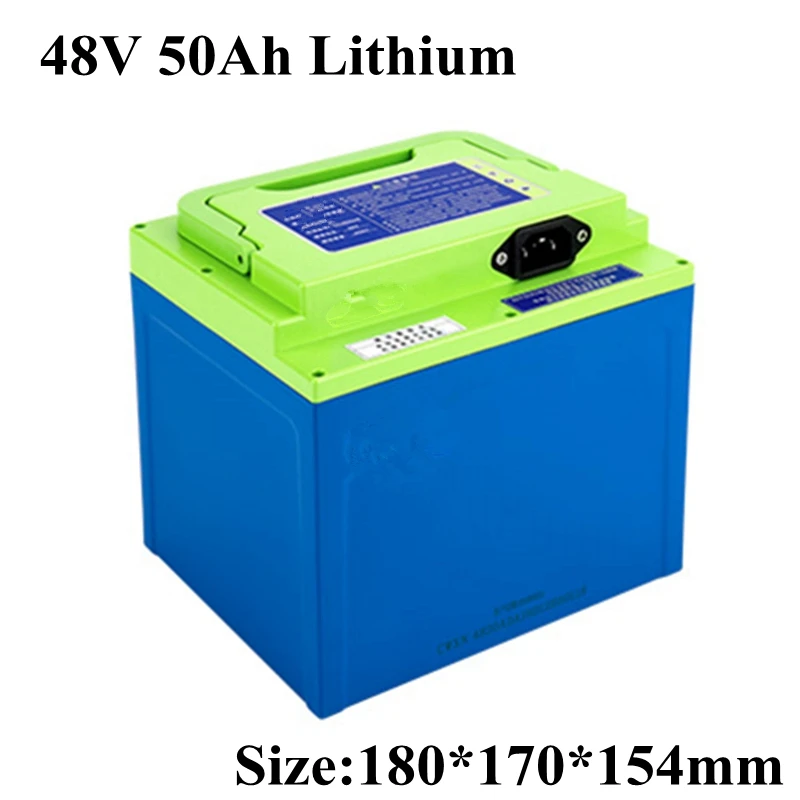 

48v 50Ah ternary lithium not lifepo4 IP65 for electric vehicle solar energy bicycle bike ebike ups+ 5A charger+free shippin