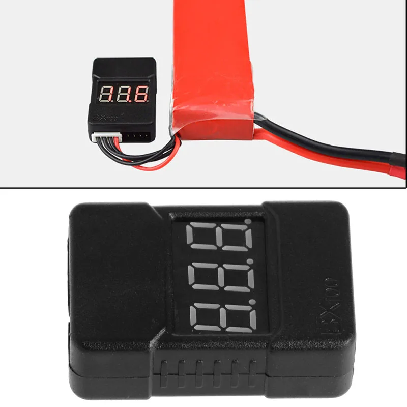 

BX100 1-8S Lipo Battery Low Voltage Power Display Tester Buzzer Alarm Black