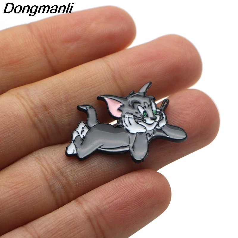 P3285 Dongmanli кошка и мышь эмалированные булавки броши мультфильм креативная