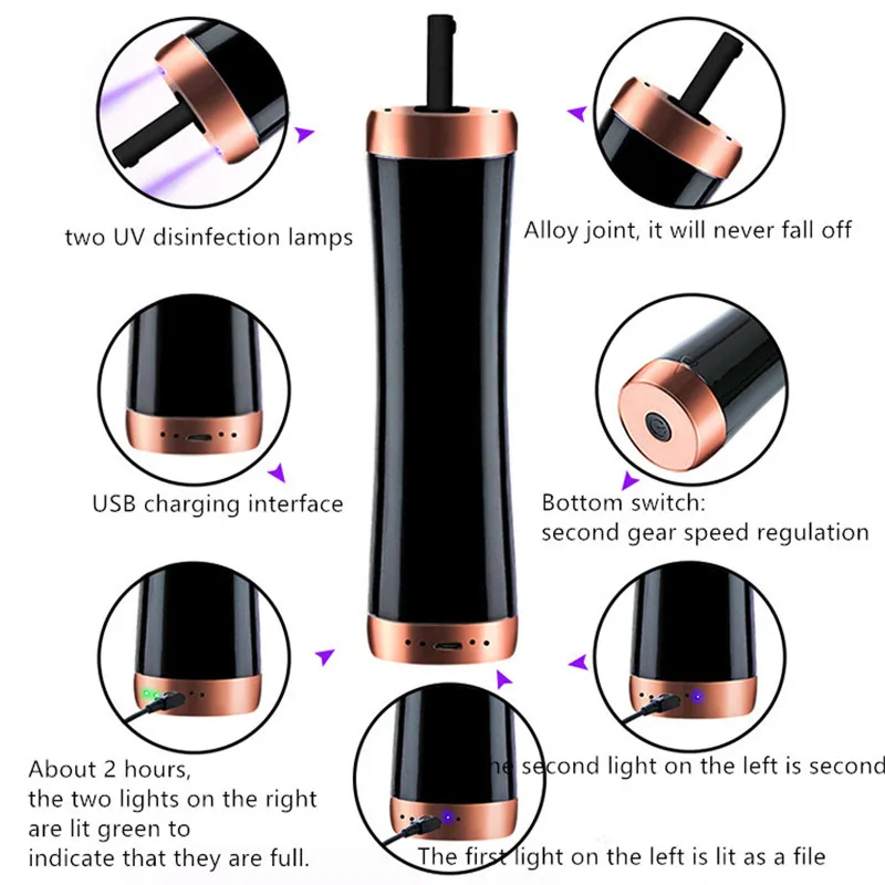 Электрический набор кистей для макияжа и сушилки Перезаряжаемый USB дезинфекция быстрая стирка кисти для макияжа с 4 силиконовыми колпачками 40#818