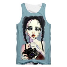 Унисекс Бодибилдинг Фитнес без рукавов футболки новые Harajuku для женщин/мужчин крутой печати курить девушка майка жилет для камеры Прямая поставка
