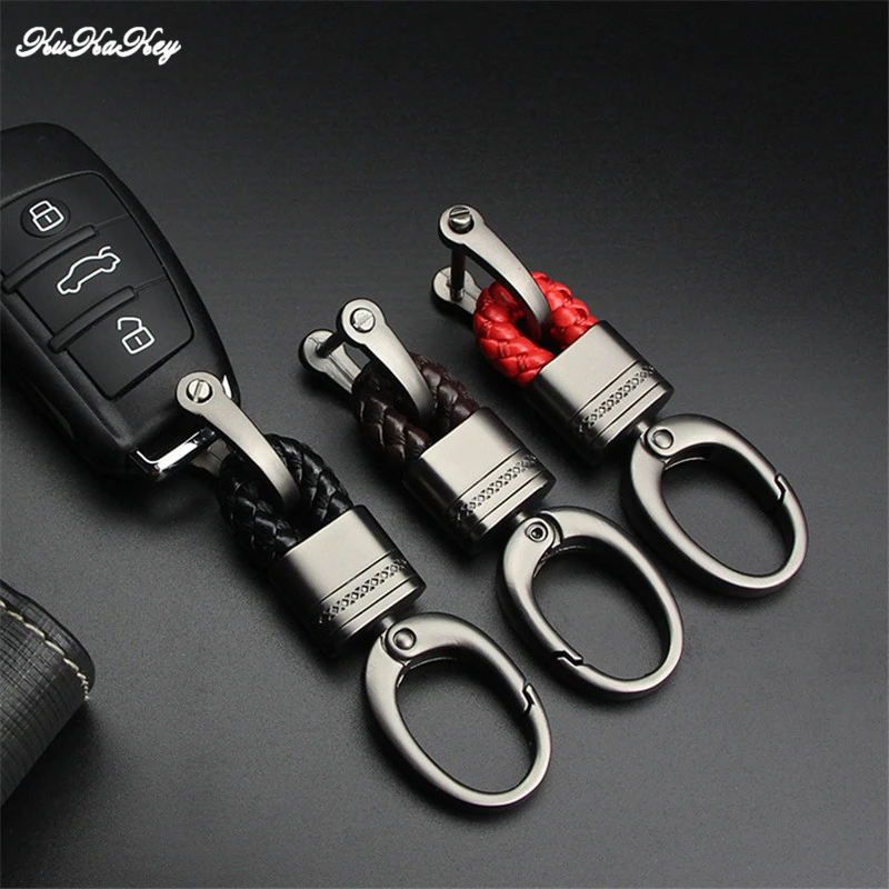 

KUKAKEY Car Key Ring Hand Woven Key Chain Holder For Chevrolet Citroen Daewoo Daihatsu Dodge Ferrari Fiat Ford Jewelry Best Gift
