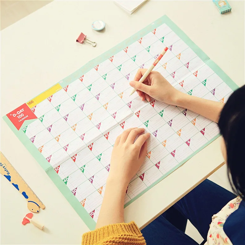 

Superdeal 100 Day Countdown Calendar Learning Schedule Periodic Planner Table Gift For Kids Study Planning Learning Supplies