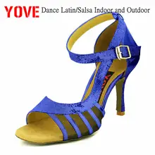 YOVE стиль w146-43 танцевальная обувь Бачата/Сальса крытый и открытый Женская танцевальная обувь