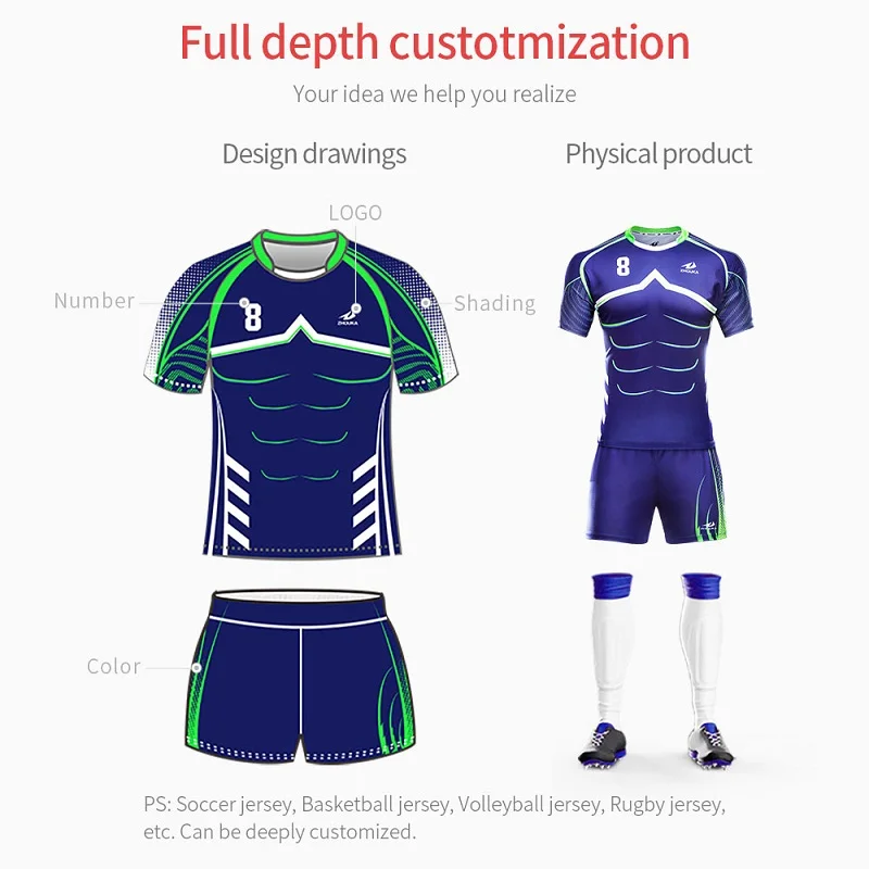 2019 New Design Sport Jerseys Rugby Full Sublimation Customization Team Rugby Jersey DIY Your Own Logo Name League Rugby Shirts