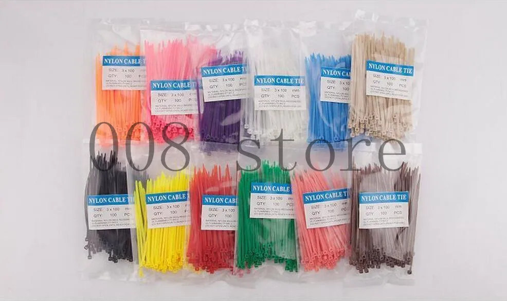 

cable tie 3*100 3.9" multicolor plastic seal colorful nylon tie wire rohs high quality UL approved 100pcs