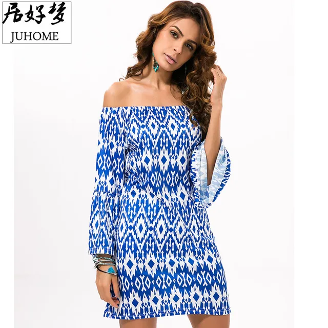 2018 Summer Sundresses Beach Dresses For Woman New Style Hippie Boho 2018 Summer Sundresses Beach Dresses For Woman New Style Hippie Boho Las Multicolor Print Off The