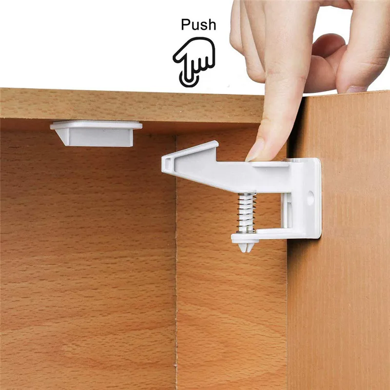 

10/12 Pcs Baby Safety Cupboard Locks Child Safety Proof Kit Cupboard Drawer Locker Invisible Locks Latches Furniture Accessories