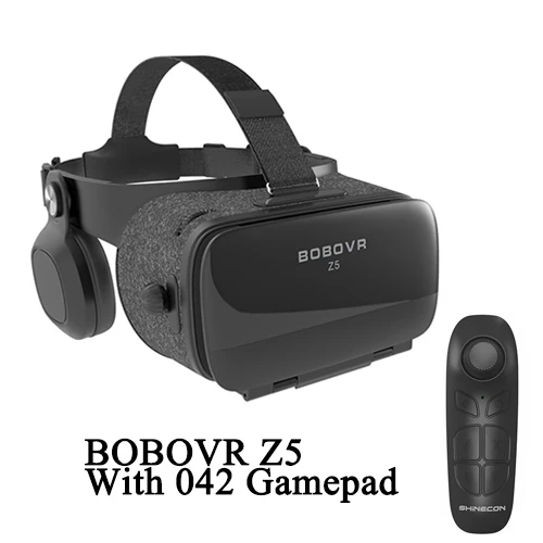 BOBOVR Z5 VR очки 3D Виртуальная реальность картонный шлем для Iphone Android смартфон с vr пультом дистанционного управления - Цвет: With 042 Remote