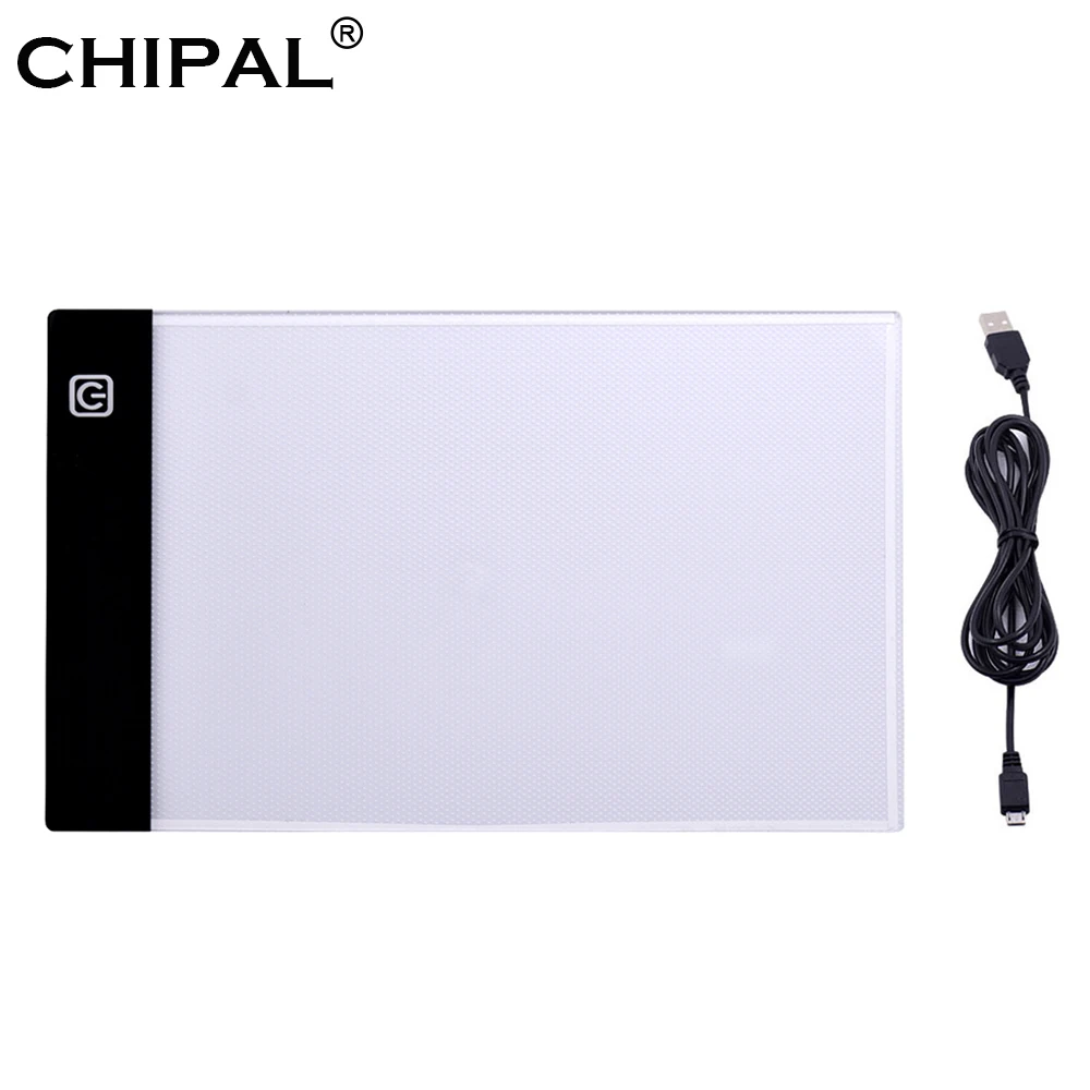Chipal 디지털 a5 그래픽 타블렛 드로잉 패드 아트 그래픽 태블릿 led 라이트 박스 전자 usb 페인팅 복사 보드 쓰기