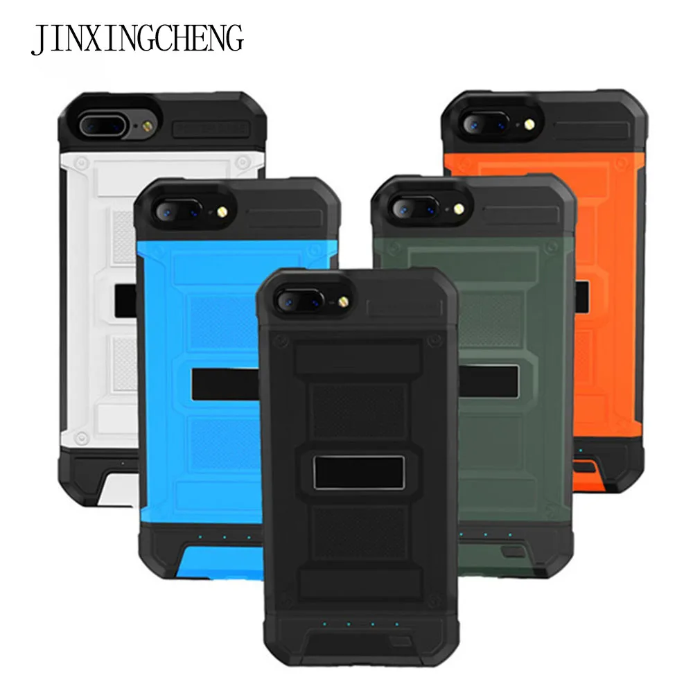 Beste JINXINGCHENG Extended Battery Case voor iphone 8 7 3000 mah Snelle Oplader voor iphone 8 Plus 7 Plus Cover 4200 mah siliconen Frame