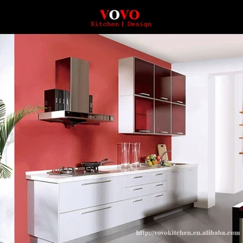 

Hot sale white and red color high glossy lacquer style kitchen cabinet