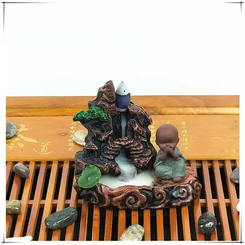Курильница для благовоний горелка Смола украшения креативный домашний Декор маленький Монах Будда курильница использование в домашних Teaho использовать - Цвет: D