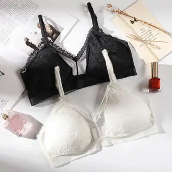 

Sexy Women Cropped Tops Lace Padded Bra Fashion Wireless Tube Tops 3/4 Cup Brassiere Underwear