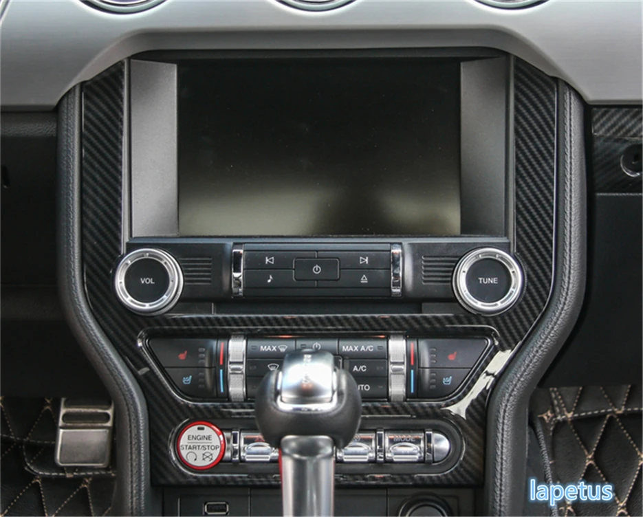 

Lapetus For Ford Mustang 2015 2016 2017 ABS High Quality Middle Navigation GPS Decoration Frame Cover Trim Carbon Fiber Style