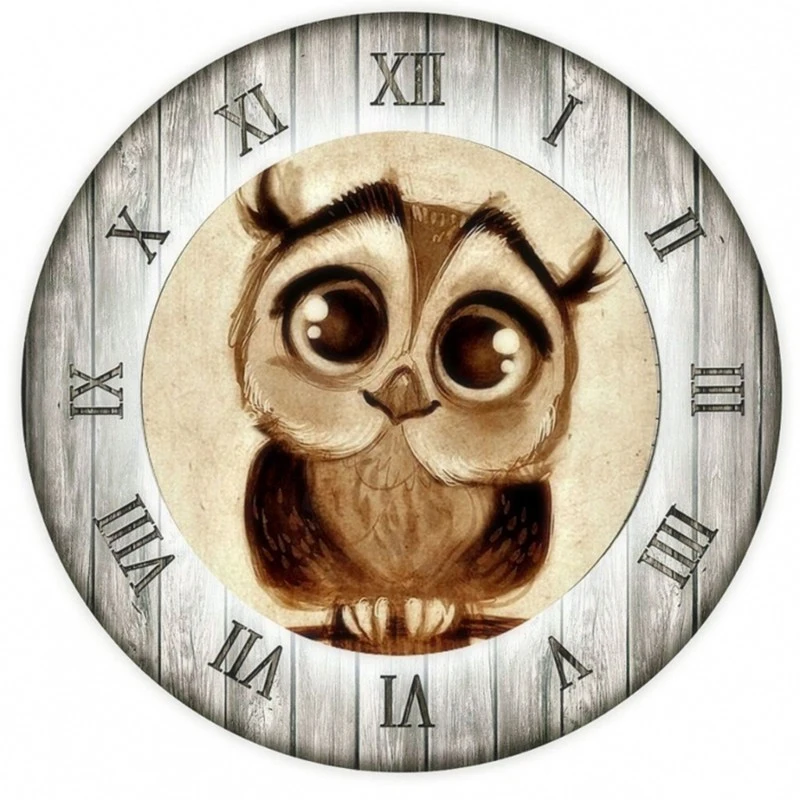 

5D DIY Diamond Painting Cross Stitch Owl Clock Crystal Square Diamond Mosaic Sets Needlework 3D Full Diamond Embroidery Painting