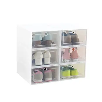 

1pc New Convenient Transparent Plastic Shoe Box Space Hygiene Dustproof Footwear Storage Box