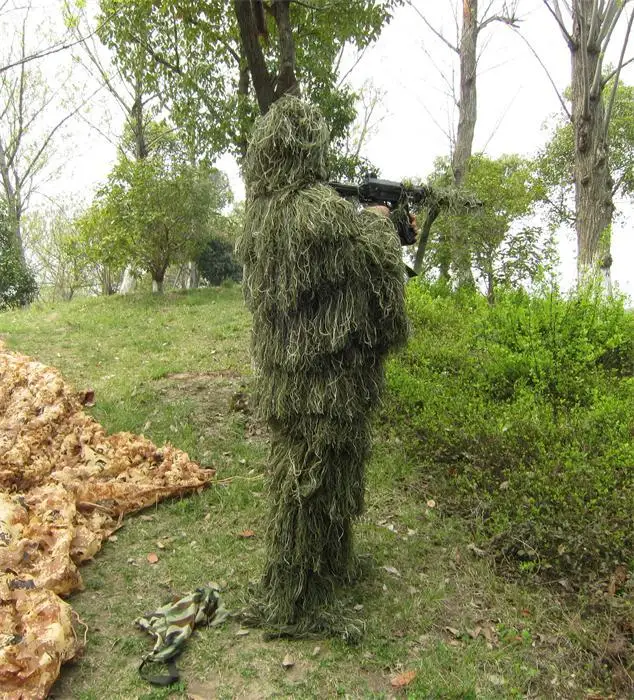 3D универсальные камуфляжные костюмы лесной одежды Регулируемый размер Ghillie костюм для охоты армейский Военный Тактический Снайперский прицел набор комплектов
