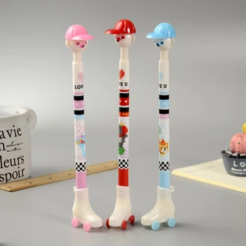 

1pc Pens Novelty Roller skating Roller Ball Pen Mont Ballpoint Pen school accessories Cute School Supplies