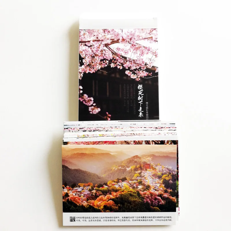 30 шт. вишневые Цветы открытки s Пейзаж Цветы Японии под вишневыми деревьями фотографии открытки подарки на весну